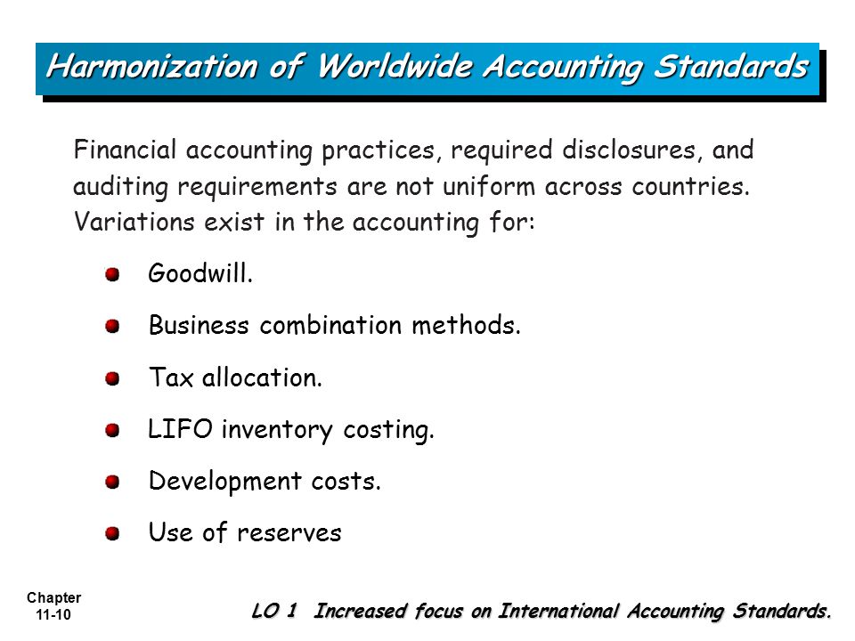 Harmoisation of accounting practices